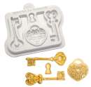 Katy Sue Silicone Mould - Decorative Keys and Locket